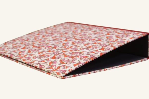 Elegant red folder with linen edges
